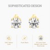 Gilded Lab-Grown Diamond 10KT White Gold & Yellow Gold Stud Earrings for Women, Round Cut, 1/5, 1/4, 1/3, 3/8, 1/2, 3/4, 1 Carat Total Weight - 2 of 4