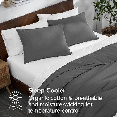 Gray Organic Cotton Jersey Twin/Twin XL Duvet Cover Set