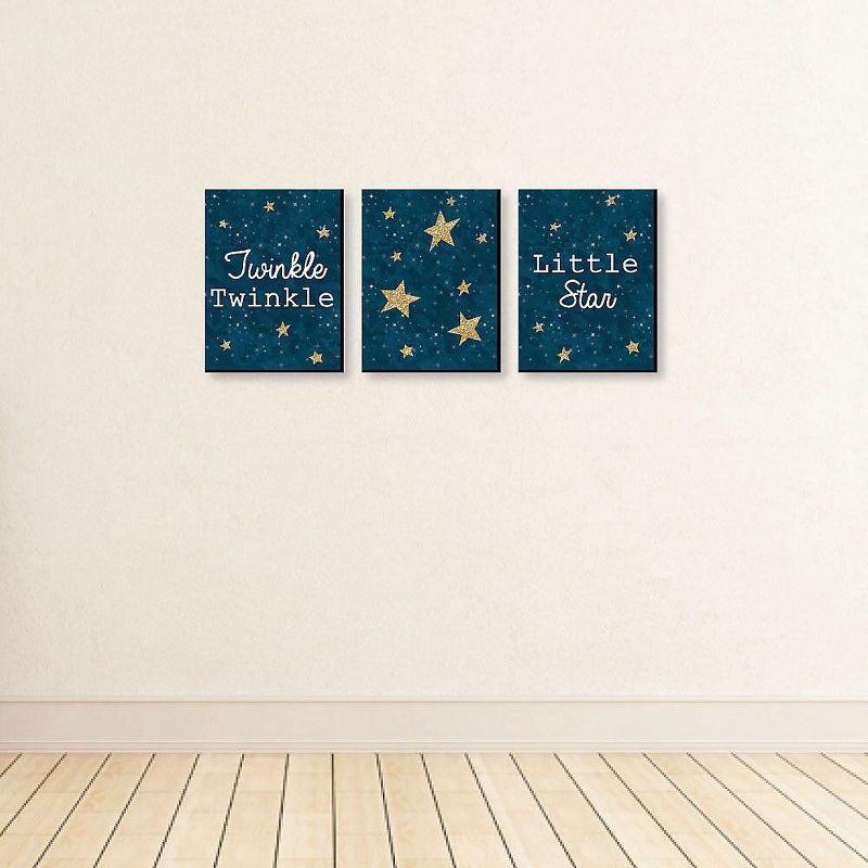 Big Dot of Happiness Twinkle Twinkle Little Star - Baby Boy Nursery Wall Art & Kids Room Decorations - Gift Ideas - 7.5 x 10 inches - Set of 3 Prints, 3 of 8