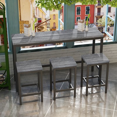 4pcs/set Kitchen Dining Table And Chairsset 3pcs Chairs With 1pc Well-crafted Table For Home, Kitchen Dining Room
