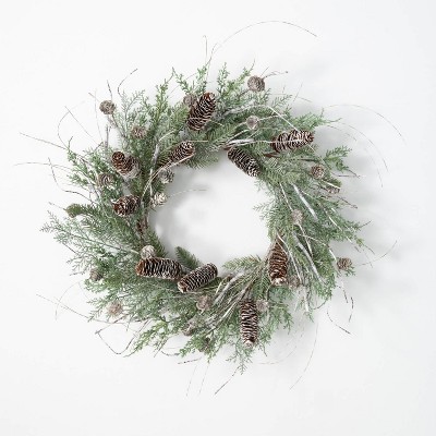 Sullivans Cedar & Pine Artificial Wreath 24"H Green