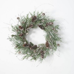 Sullivans Cedar & Pine Artificial Wreath 24"H Green - 1 of 4