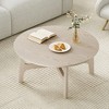 39" Wood Round Coffee Table with Stable Frame, Spacious Tabletop, and Easy Maintenance for Living Room - 2 of 4