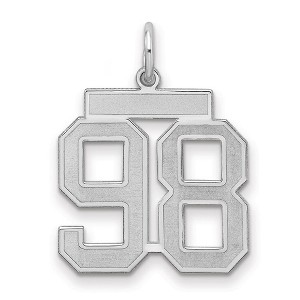 Black Bow Jewelry Sterling Silver, Jersey Collection, Medium Number 98 Pendant - 1 of 3