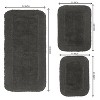 Radiant Bathroom Rugs Set, Washable Rug, Extra Soft and Absorbent bath Rug, Kitchen Mat, Bath Mat Set, Bath Floor Mat Non-Slip, 3 Pcs Set, Gray - 3 of 4