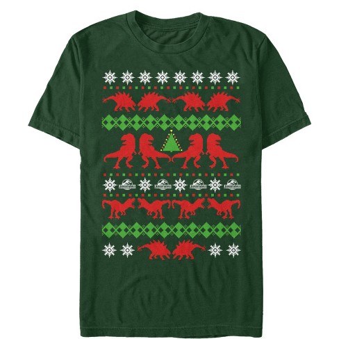 Men's Jurassic World Ugly Christmas T.rex T-shirt : Target