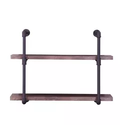 Tarian Industrial Wall-Mounted Shelf Dark Brown - Christopher Knight Home