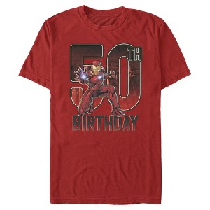 Men's Marvel Iron Man 50th Birthday Action Pose T-Shirt - 1 of 4