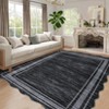 Area Rug for Living Room Bedroom Non-Slip Low Pile Indoor Modern Striped Border Carpet - 2 of 4