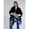 Shiraleah Black and Blue Twila Belted Cape Wrap - 4 of 4