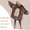 Catalonia Woman Cute Animal Prints Fleece Blanket Hoodie Sweatshirt, Oversized Wearable Blanket for Adults and Teen, Christmas Cozy Gift Woman Wife - 3 of 4