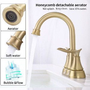 Stylish 2-Handle 4-Inch Oil Rubbed Bronze Bathroom Faucet with Pop-up Drain and Supply Hoses - 1 of 4