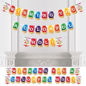 Big Dot of Happiness Holi Hai - Festival of Colors Party Bunting Banner - Party Decorations - Wishing You A Colorful Holi - 1 of 4