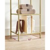 5-Tier Slim Bookshelf with Tempered Glass Shelves, Gold Steel Frame Narrow Shelving Unit, for Office Bathroom Bedroom - 3 of 4