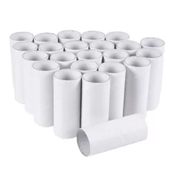 24 Pack Craft Rolls - Round Cardboard Tubes for DIY Crafts Made of Thick Paper Tubes for Crafts and Kids Art Projects - 1.6 x 3.9 inches - White