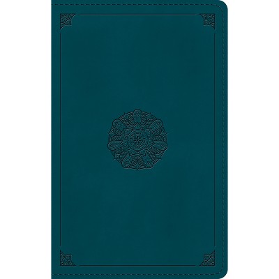 ESV Large Print Personal Size Bible, Red Letter (Trutone, Deep Teal, Emblem Design) - (Leather Bound)