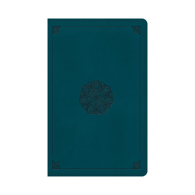 ESV Large Print Personal Size Bible (Trutone, Deep Teal, Emblem Design) - (Leather Bound), 1 of 2