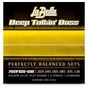 La Bella Deep Talkin' Bass Golden Alloy Flat Wound 6 String Bass Strings - 1 of 1