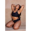 Moda Minx Amour Curve 'Black' Ruched High Waist Crystal Bikini Bottoms - 3 of 4