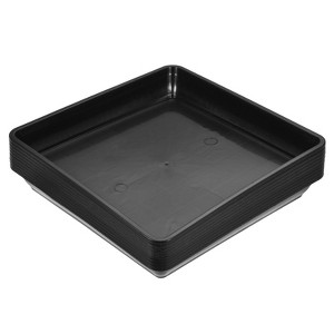 Unique Bargains Indoor Outdoor Plastic Square Flower Drip Trays Plant Pot Saucer 10 Pcs - 1 of 4