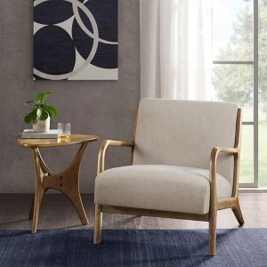 Sapphtopaz Wood Accent Chair Lounge Chairs Mid-Backrest Upholstered Armchair Mid Century Modern Comfy Chair for Living Room, Bedroom, Nursery - 1 of 4