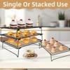 Angel Sar 17x11 Inch 3-Tier Stackable Cooling Rack Set, Non-Stick Wire Baking Racks for Cookies, Pizza, Cakes, Grilled Meats, 446°F Heat Resistant - 3 of 4