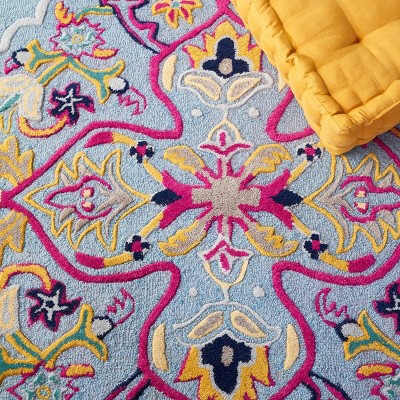 Handmade Light Blue Multi Wool Tufted Area Rug 8'9" x 12'