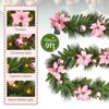 Pre-Lit Christmas Garland and Vine, Warm White LED Lights, Red Berries & Pine Cones, Artificial Pine for Indoor/Outdoor Decor - 3 of 4