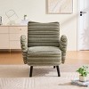 Modern Boucle Armchair with Side Storage Pocket, Upholstered Reading Chair with Solid Wood Legs, Accent Chair for Living Room or Bedroom-Koiai - 2 of 4
