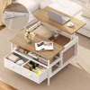 WOWLIVE Lift Top Coffee Table, Square Coffee Table Metal Wood, Farmhouse Lift Up Coffee Tables Cocktail Table with Storage - 4 of 4