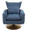 CAVINAS Classic Mid-Century Swivel Accent Chair with Curved Backrest, Upholstered 360-Degree Barrel Chair with Gold Metal Base - 4 of 4