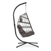 Nestfair 78" Wicker Aluminum Patio Swing Chair with Cushion Dark Gray - 2 of 4