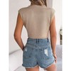 Clearlove Women's Summer Tank Tops Sleeveless Cropped Ribbed Knit Lightweight Hollow Belly-baring Leaves Textured Crew Neck Casual Pullover - 4 of 4