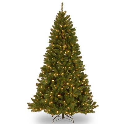 National Tree Company Pre-Lit Artificial Full Christmas Tree, Green, North Valley Spruce, Dual Color LED Lights, Includes Stand, 7.5ft