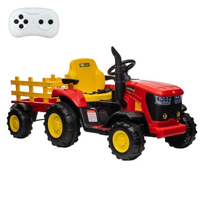 Kids Ride on Tractor with Remote Control, 12V Battery Powered Electric Tractor and 35W Dual Motors for Kids