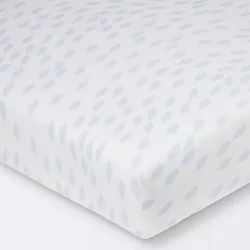 Fitted Crib Sheet - Cloud Island™ School of Fish Light Blue and White