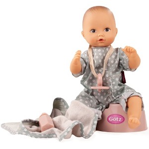 Aquini 13" Avacado Girl Drink & Wet Bath Baby Doll w/ Pacifier, Towel and Potty - 1 of 4