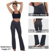 Alpine Swiss Leila Womens Flare Leggings High Waisted Crossover V Waist Buttery Soft Tummy Control Yoga Pants Not See Through Workout Bootcut Tights - 4 of 4