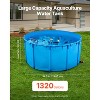 VEVOR Canvas Fish Pond, 1320 Gal Capacity Above Ground Fish Pond, Foldable PVC Koi Tank, Round Goldfish Tank with Stable Frame and Drain Valve, (Blue) - 3 of 4