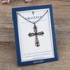 Anna-Kaci Black & Silver Gunmetal Crystal Cross Necklace with Religious Message Card & Envelope Jewelry Gift - 3 of 4