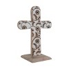 White Floral Wood Cross Decorative Tabletop Accent - Foreside Home & Garden - 3 of 4
