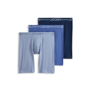 Jockey Men's Organic Cotton Stretch 9.5" Long Leg Boxer Brief - 3 Pack - 1 of 4
