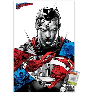 Trends International DC Comics Superman: Splice - Portrait Unframed Wall Poster Print Clear Push Pins Bundle 22.375" x 34" - 1 of 4