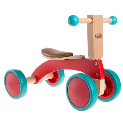 Toy Time Kids' Walk and Ride Wooden Balance Bike - Red and Blue