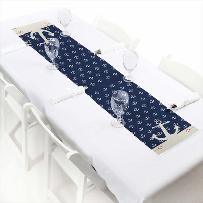 Big Dot of Happiness Ahoy - Nautical - Petite Baby Shower or Birthday Party Paper Table Runner - 12 x 60 inches