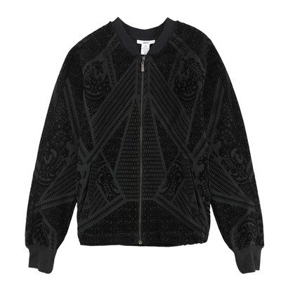 bar III Womens Velvet Bomber Jacket