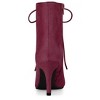 Allegra K Women's Pointy Toe Zip Lace Up Stiletto Heel Ankle Boots - 4 of 4