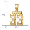 Black Bow Jewelry 14k Yellow Gold, Varsity Collection, Small D/C Pendant Number 33 - 2 of 3