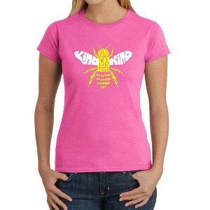 LA Pop Art Women's Word Art T-Shirt - Bee Kind - 1 of 4