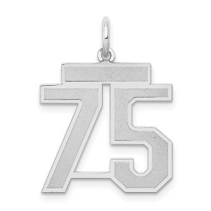 Black Bow Jewelry 14k White Gold, Jersey Collection, Medium Number 75 Pendant - 1 of 4